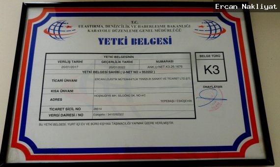 K3 Yetki Belgesi